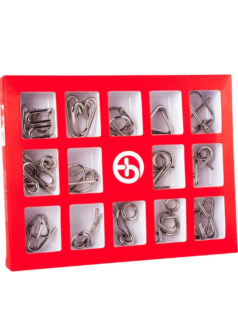15-Piece Set Of Intelligence Buckles, 15-Piece Set Of Nine-link Unlocking Buckles, A Decompression Educational Toy  - Image 1