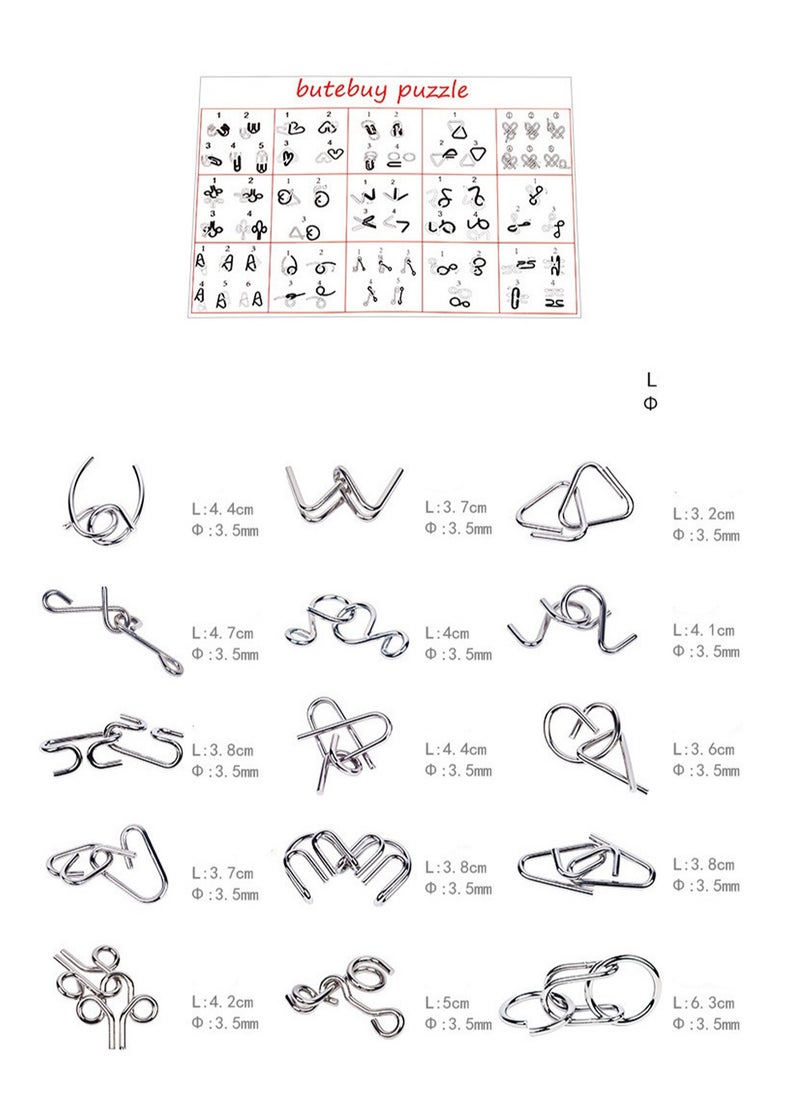 15-Piece Set Of Intelligence Buckles, 15-Piece Set Of Nine-link Unlocking Buckles, A Decompression Educational Toy  - Image 4