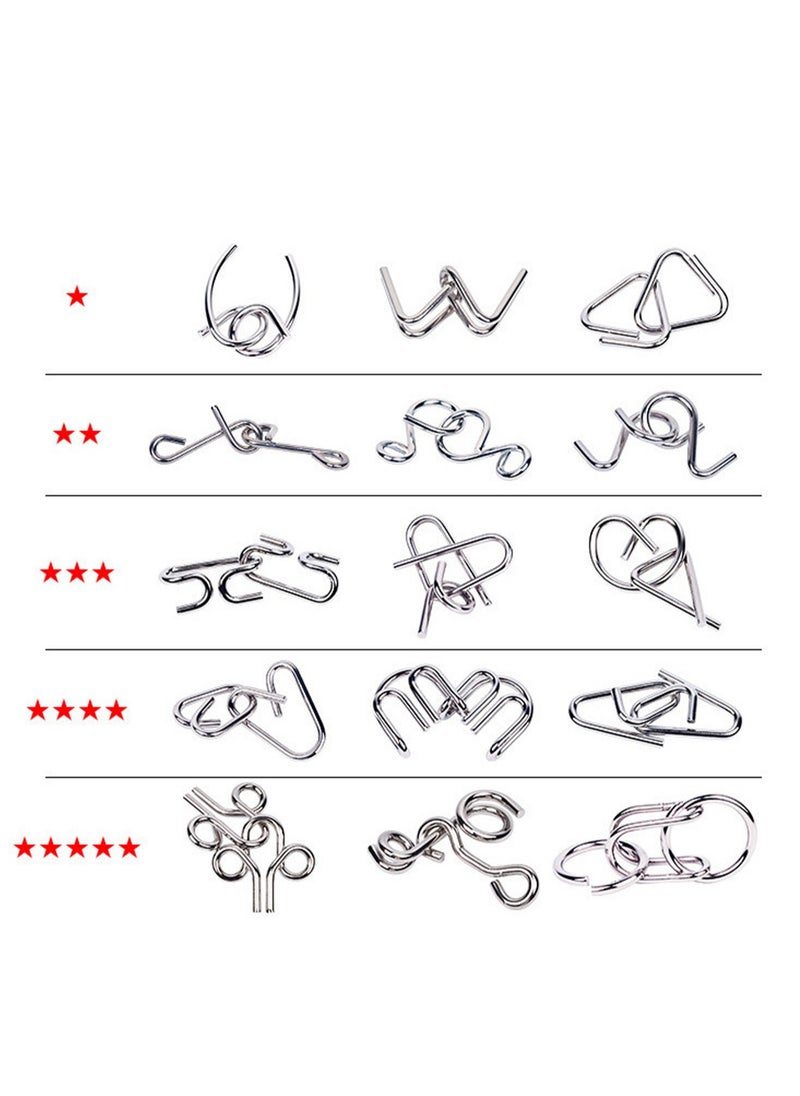 15-Piece Set Of Intelligence Buckles, 15-Piece Set Of Nine-link Unlocking Buckles, A Decompression Educational Toy  - Image 3