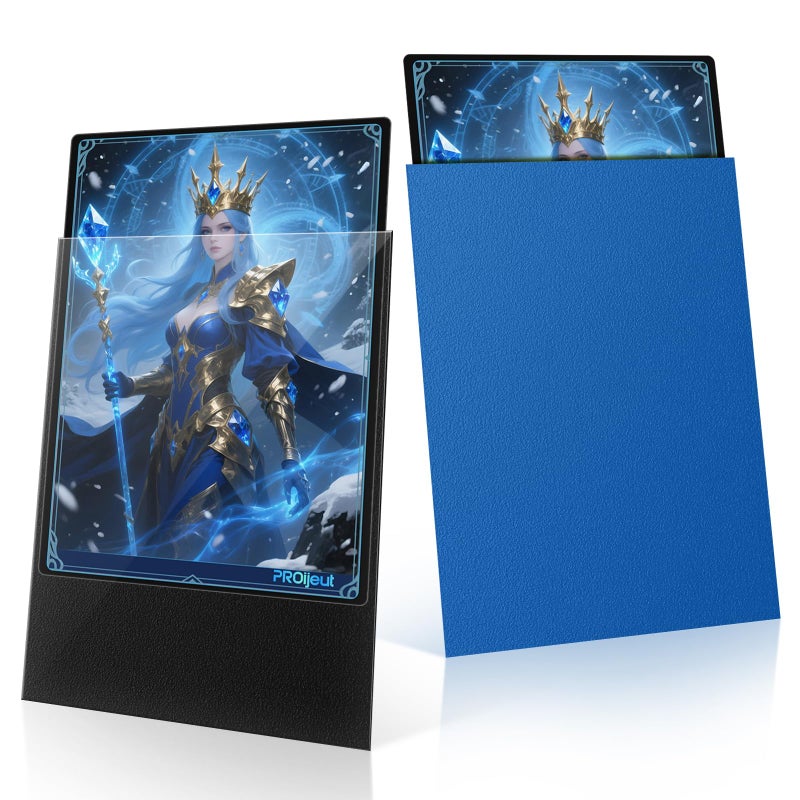 Proijeut 200 Pack Card Sleeves, Matte Dual Trading Card Sleeves with Opaque Back & Smooth Shuffle, Tear Resistant Card Protectors for MTG, TCG and Game Cards (Wisdom Blue) - Image 1