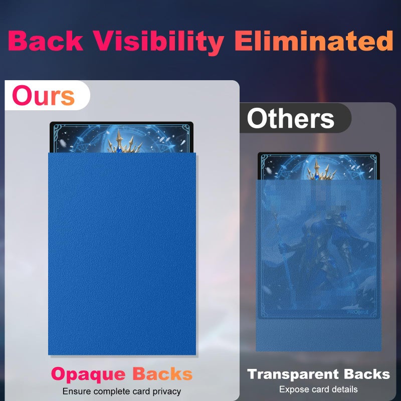 Proijeut 200 Pack Card Sleeves, Matte Dual Trading Card Sleeves with Opaque Back & Smooth Shuffle, Tear Resistant Card Protectors for MTG, TCG and Game Cards (Wisdom Blue) - Image 3