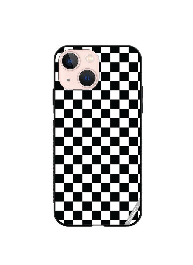 VR CREATIVE Protective Case Cover For Apple iPhone 14 Black And White Box Design Multicolour  - Image 1