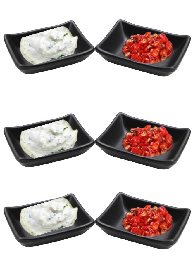 Happy Home Melamine Dipping Bowl Set, Snack Serving Bowl, Small Sauce Bowl, Black - (Pack of 6 - Shatterproof)  - Image 3