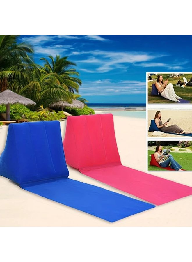 Royal Blue PVC Flocking Inflatable Triangle Beach Mat Portable Moisture Proof Seat Cushion - Image 4