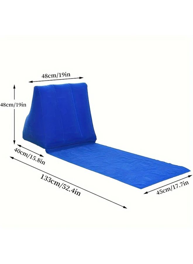 Royal Blue PVC Flocking Inflatable Triangle Beach Mat Portable Moisture Proof Seat Cushion - Image 5