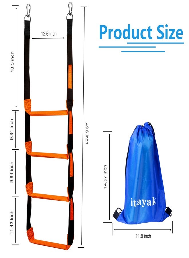 itayak Boat Rope Ladder, 4 Step Heavy Duty 440lbs Strength Climbing Marine Rope Ladder with Reinforced Steps, Perfect for Inflatable Boat, Kayak, Motorboat, Canoeing - Image 2