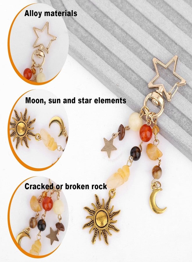 BharatBazaar Keychain Aesthetics, Keyring with Alloy Stones, Phone Charms for Girls, Cute Keychain for Girls, Charms for Mobile Case, Phone Keyring for Purse Handbag Backpack - Image 3