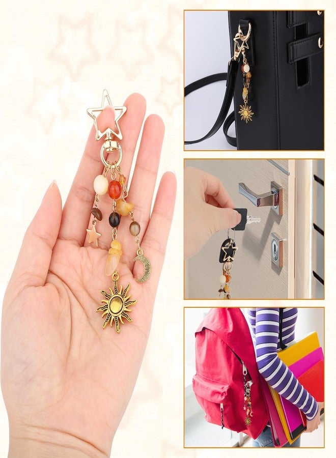 BharatBazaar Keychain Aesthetics, Keyring with Alloy Stones, Phone Charms for Girls, Cute Keychain for Girls, Charms for Mobile Case, Phone Keyring for Purse Handbag Backpack - Image 4