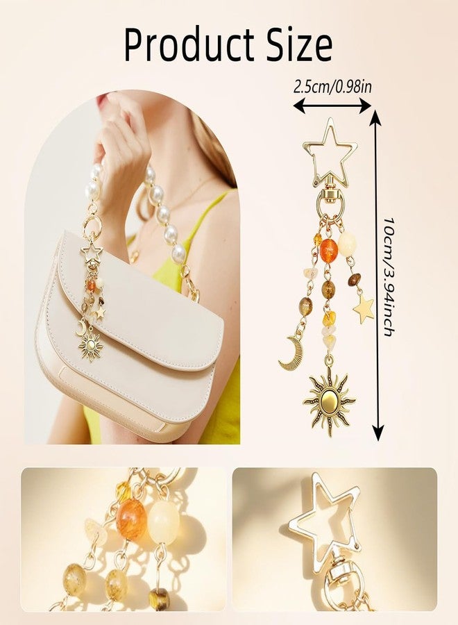 BharatBazaar Keychain Aesthetics, Keyring with Alloy Stones, Phone Charms for Girls, Cute Keychain for Girls, Charms for Mobile Case, Phone Keyring for Purse Handbag Backpack - Image 2