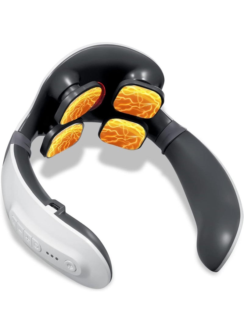 مدلك الرقبة ، مدلك كهربائي ذكي للرقبة بالنبض مع الحرارة ، مدلك كهربائي محمول لتخفيف آلام الرقبة ، مع 6 أوضاع ، 18 مستوى شدة ، للمنزل والمكتب - Image 1