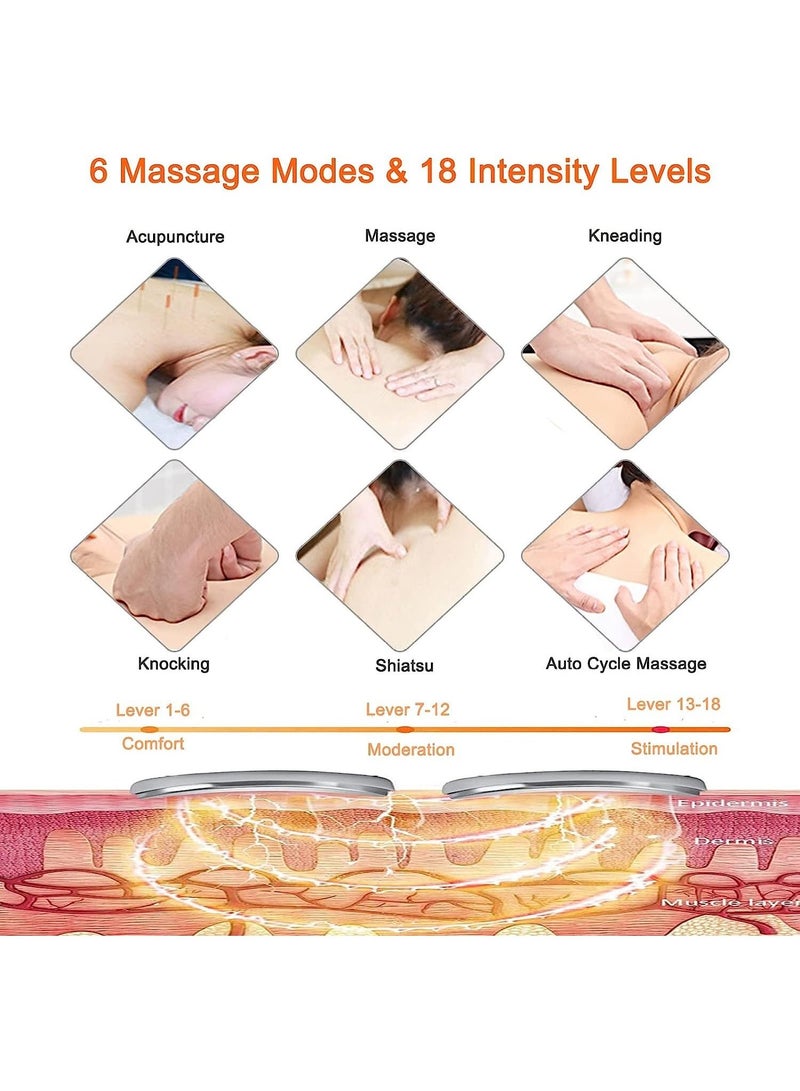 مدلك الرقبة ، مدلك كهربائي ذكي للرقبة بالنبض مع الحرارة ، مدلك كهربائي محمول لتخفيف آلام الرقبة ، مع 6 أوضاع ، 18 مستوى شدة ، للمنزل والمكتب - Image 3
