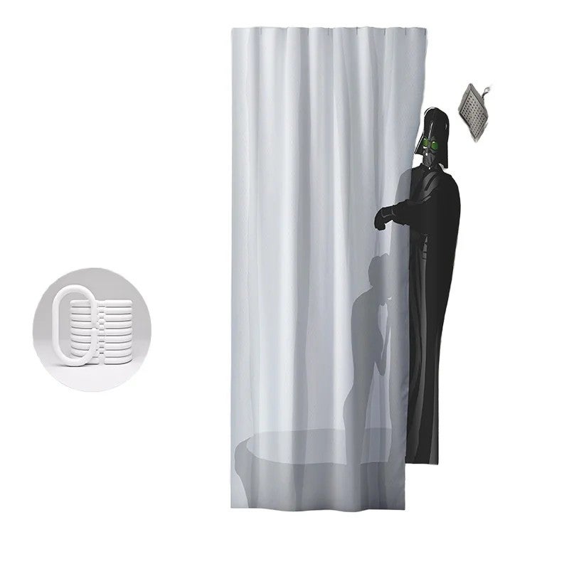 Y&D Dinosaur Bath Four-Piece Set Polyester Material Digital Printing Shower Curtain Floor Mat Three-Piece Matt - Image 3