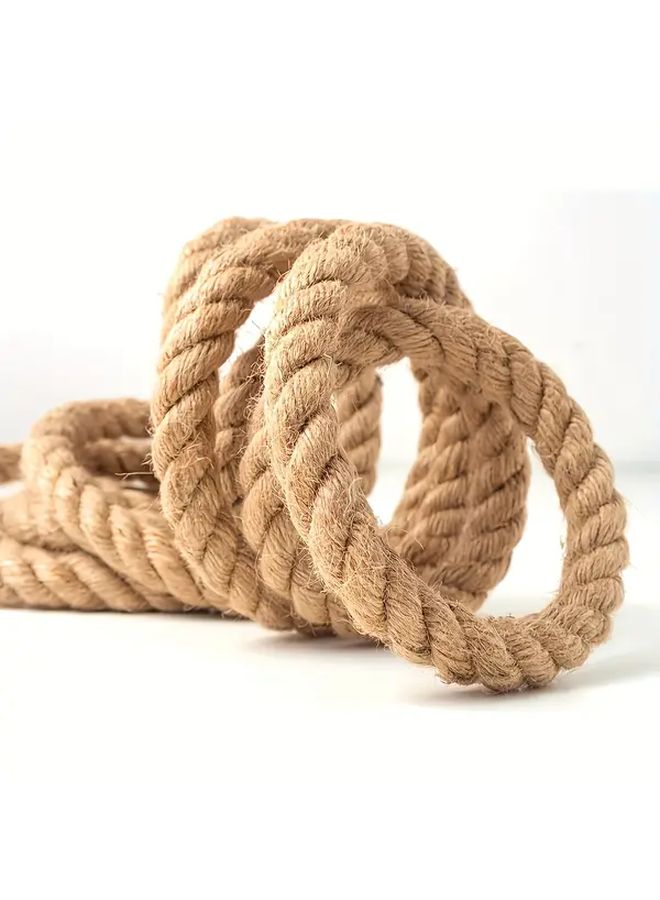 1 Roll 20mm Thick 196.85ft Long Heavy Duty Earth Brown Jute Cord For Knotting Macrame Rope Courses Sailing Tarps Hammocks DIY Crafts Strong Natural Fiber Rope For Nautical And Handmade - Image 4