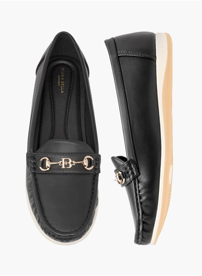 Flora Bella By Shoexpress - Women Solid Buckle Accent Slip-On Loafers - Image 1