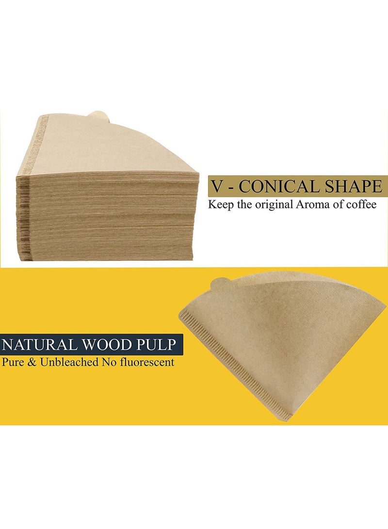 ميبرو طقم تقطير مكينة قهوة بطريقة v60 مجموعة من 4 قطع - Image 5