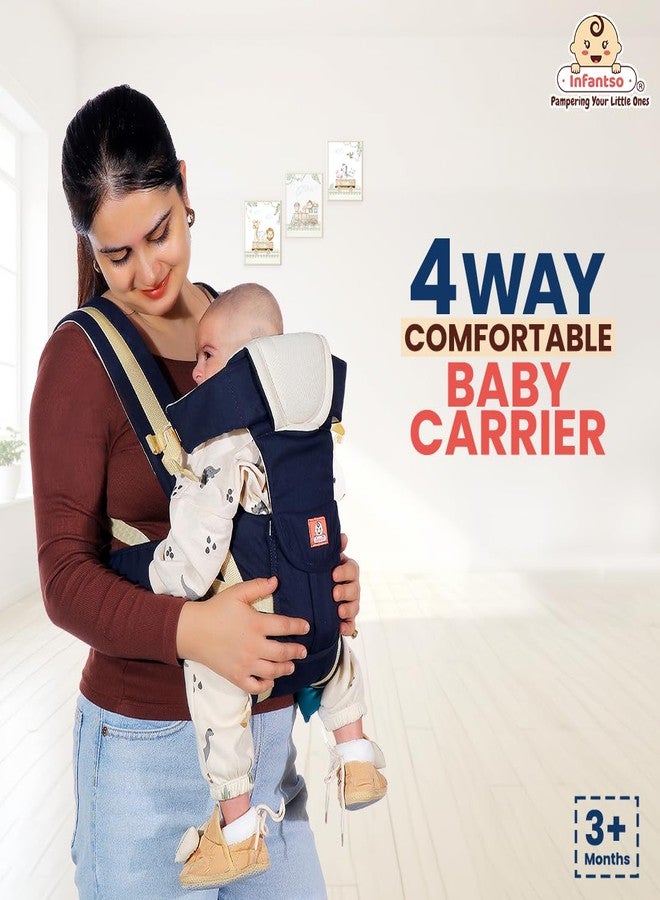 Infantso 4-Way Baby Carrier with 4 Carry Positions, Baby Carrier for 3 to 24 Months, Adjustable Baby Carrying Bag for New-Born to Toddler Carrier, Max Weight Up to 9 Kgs - Image 1