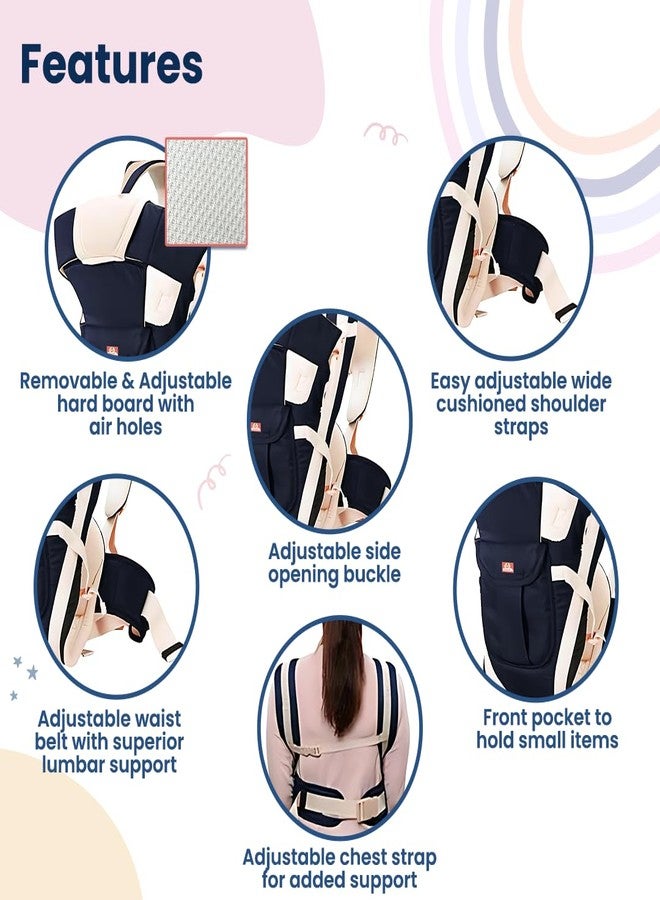 Infantso 4-Way Baby Carrier with 4 Carry Positions, Baby Carrier for 3 to 24 Months, Adjustable Baby Carrying Bag for New-Born to Toddler Carrier, Max Weight Up to 9 Kgs - Image 5