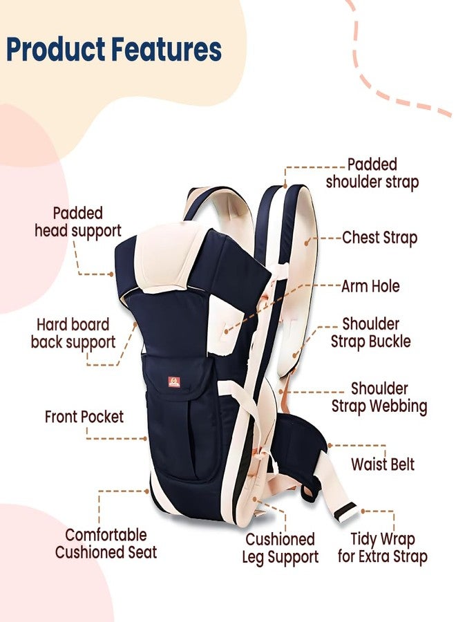 Infantso 4-Way Baby Carrier with 4 Carry Positions, Baby Carrier for 3 to 24 Months, Adjustable Baby Carrying Bag for New-Born to Toddler Carrier, Max Weight Up to 9 Kgs - Image 2