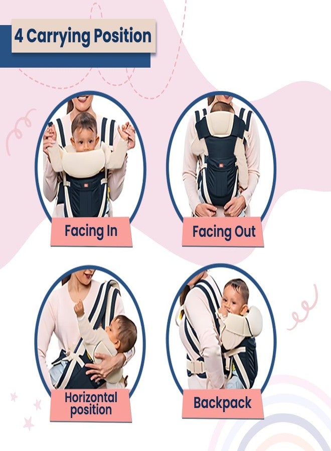 Infantso 4-Way Baby Carrier with 4 Carry Positions, Baby Carrier for 3 to 24 Months, Adjustable Baby Carrying Bag for New-Born to Toddler Carrier, Max Weight Up to 9 Kgs - Image 4
