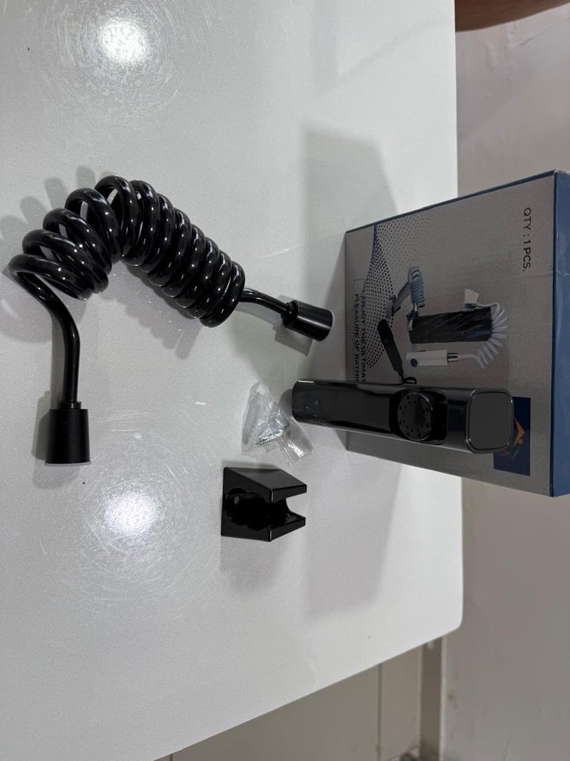 Aristo Health Faucet Jet Spray for Toilet with Hose and Holder New Abs Body Durable HighPressure Water Flow Easy Installation LeakProof Design Black  - Image 3