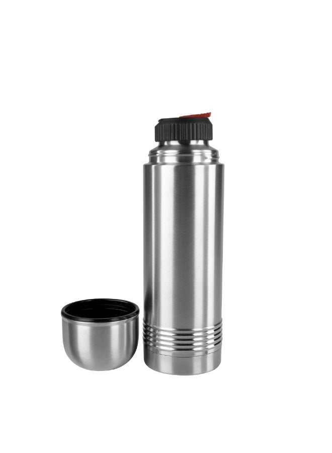 EMSA Senator Vacuum Flask 700ml – Stainless Steel Insulated Thermos Bottle & Mobile Coffee Mug with Safe Loc Closure – Leak-Proof Travel Thermal Mug – Silver – Made in Germany - Image 2
