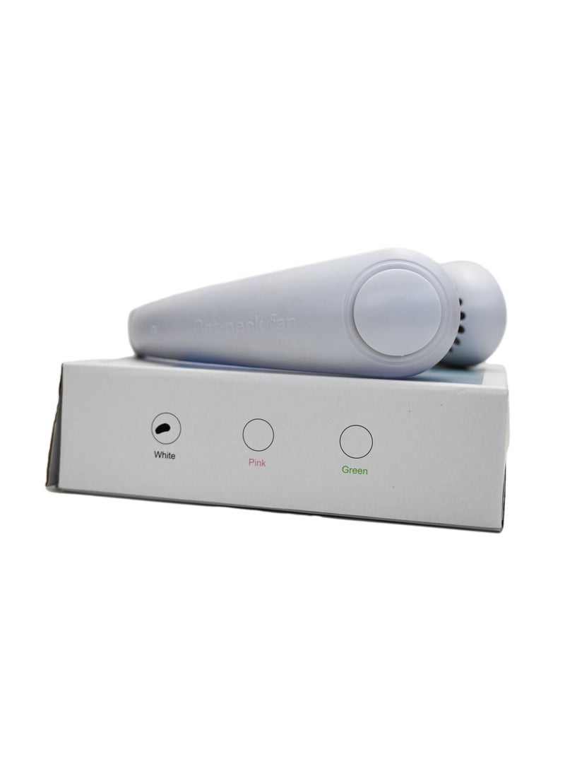 مروحة للرقبة باللون الأبيض، مروحة رقبة محمولة قابلة لإعادة الشحن مع شحن أمريكي، مروحة بطارية شحن USB، مروحة تبريد محمولة - Image 2