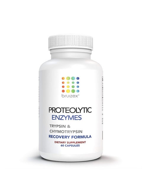 Bruizex Proteolytic Enzymes| Trypsin & Chymotrypsin Recovery Supplement for Tissue Trauma, Bruising, Swelling | Immune System Support | 60 Caps