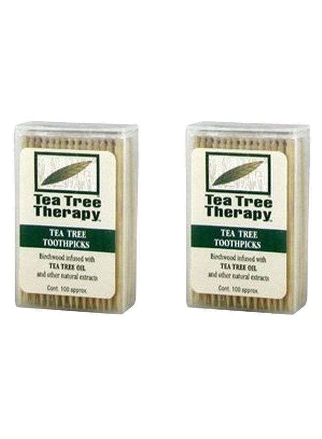 Tea Tree Therapy Tea Tree & Menthol Toothpicks 2-Pack Multi - Image 2