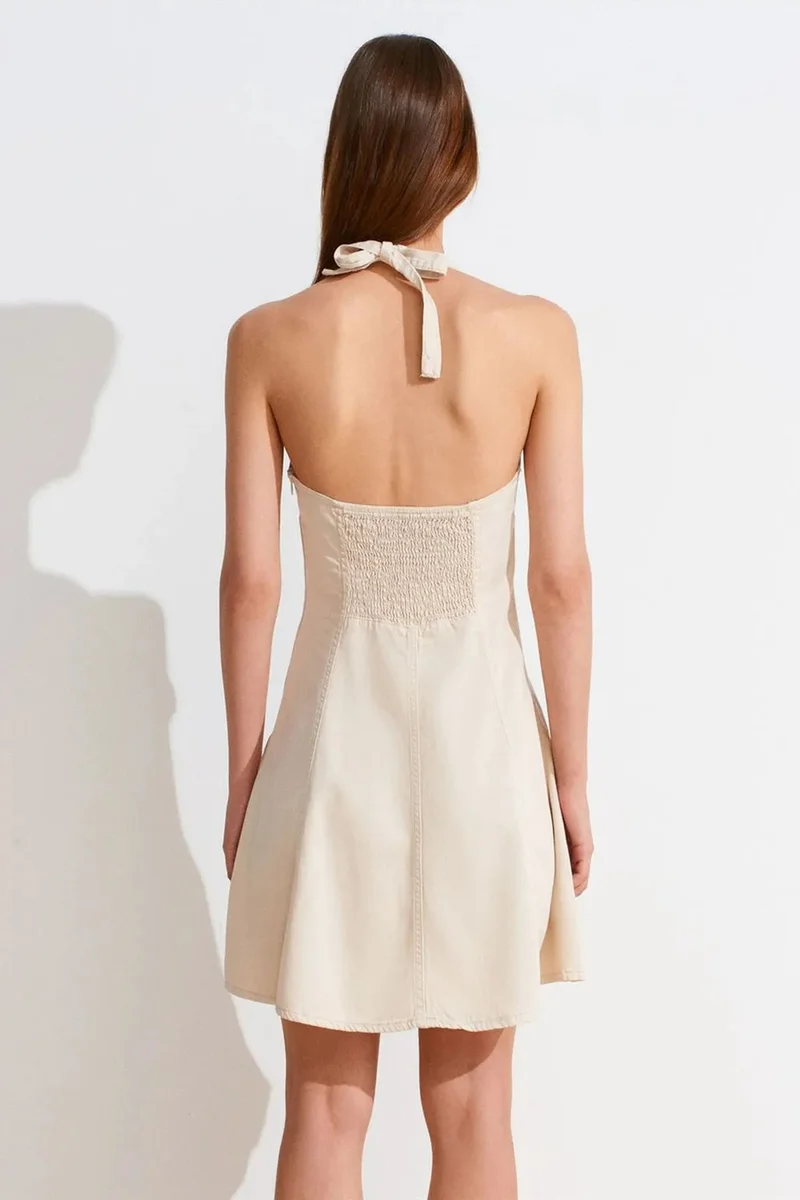ديلفين DILVIN Halter Neck A-Line Mini Dress