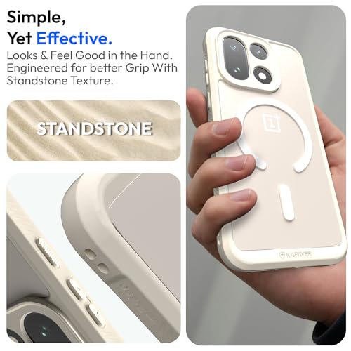 KAPAVER Mag-X Sandstone Back Cover Case Compatible with MagSafe, Magnetic Case for OnePlus 15 (Mag-X Stand Storm) - Image 4