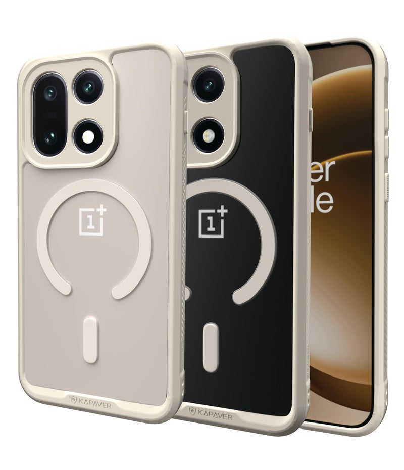 KAPAVER Mag-X Sandstone Back Cover Case Compatible with MagSafe, Magnetic Case for OnePlus 15 (Mag-X Stand Storm) - Image 1