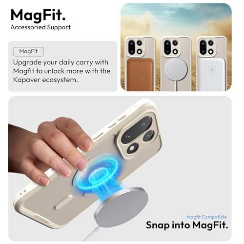 KAPAVER Mag-X Sandstone Back Cover Case Compatible with MagSafe, Magnetic Case for OnePlus 15 (Mag-X Stand Storm) - Image 3