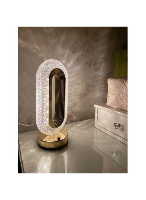 Touch-operated crystal table lamp, diamond lamp with three dimming levels, USB rechargeable, night light for bedroom and living room