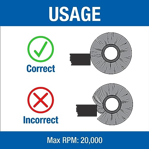 Mercer Abrasives Mercer Industries 186520 - 4" x 1/2" x 5/8"-11 Knot Wire Wheel,.020 Stainless Steel Wire (with metric adapters) - Image 5