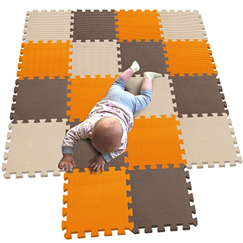 MQIAOHAM® 18 Pieces Puzzle Play Mats, Soft Baby Play Mat, Kids Interlocking Foam Floor Tiles, Toddlers Carpet Playmats G301018-102106110 - Image 1