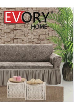 EVORY HOME Waterproof 6 Seater L Shaped Stretch Sofa Cover Stretch Fabric Attractive Pattern with Exquisite Details and Beautiful Design  - Image 3