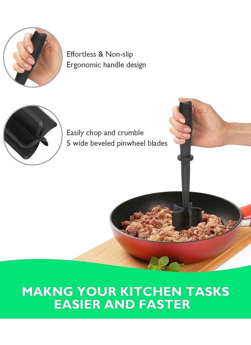 Arabest Meat Chopper, Heat Resistant Meat Masher for Hamburger Meat, Ground Beef Smasher, Nylon Hamburger Chopper Utensil, Ground Meat Chopper, Non Stick Mix Chopper, Mix and Chop, Potato Masher Tool  - Image 3