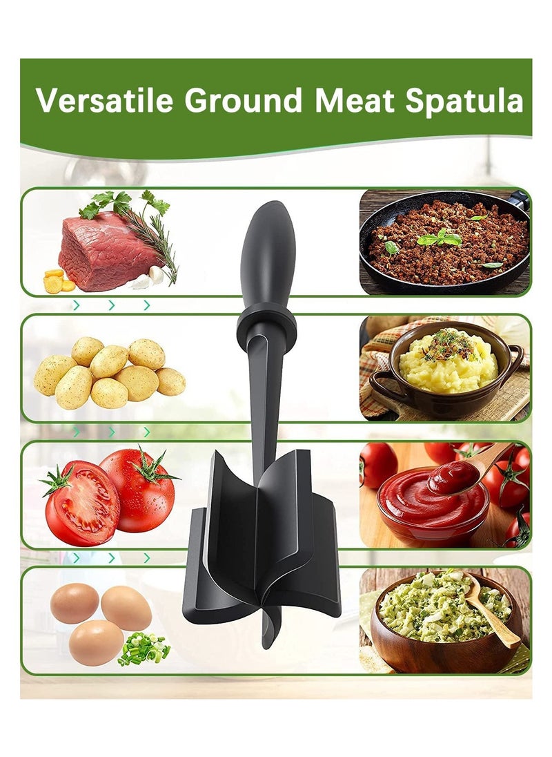 Arabest Meat Chopper, Heat Resistant Meat Masher for Hamburger Meat, Ground Beef Smasher, Nylon Hamburger Chopper Utensil, Ground Meat Chopper, Non Stick Mix Chopper, Mix and Chop, Potato Masher Tool  - Image 2