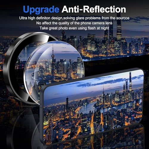Avocase for Samsung Galaxy S25 Camera Lens Protector, Individual Metal Ring Tempered Glass Lens Cover, [Strong Adsorption] Scratch Resistant Ultra-Thin HD Clear Lens Cover, 1 Set-Black Ring - Image 4