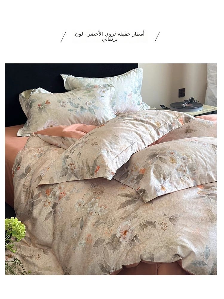 Light Rain & Green - Cyan 1.8m Fitted Sheet Set  (200x230cm) - Image 5