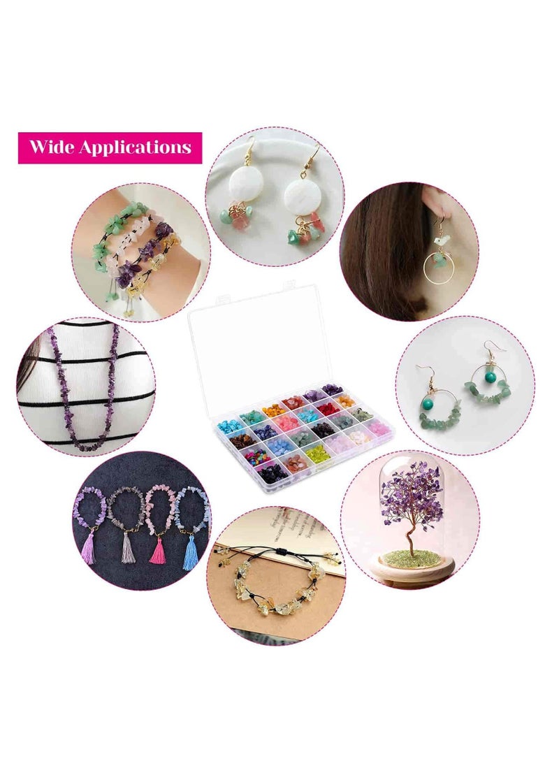 KASTWAVE - Crystal Chips and Gemstones Beads for Jewelry Making, 24 Colors Bracelet Making - Image 1