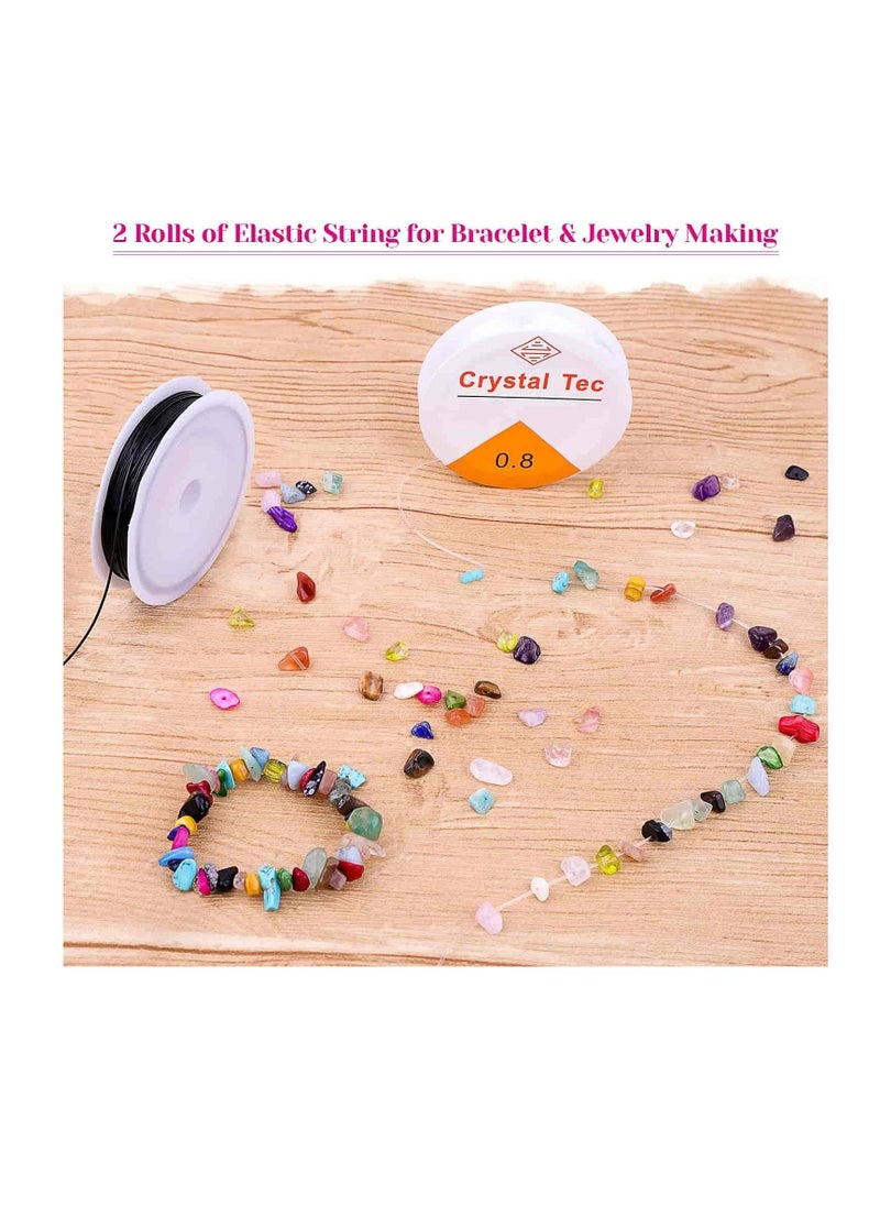 KASTWAVE - Crystal Chips and Gemstones Beads for Jewelry Making, 24 Colors Bracelet Making - Image 1