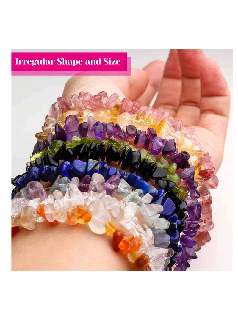 KASTWAVE - Crystal Chips and Gemstones Beads for Jewelry Making, 24 Colors Bracelet Making - Image 1