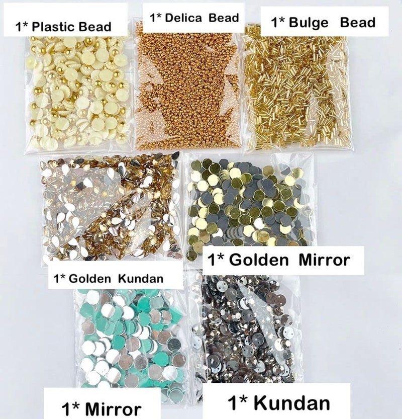 Qroof Qroof Aari Work Materials Maggam Work Embroidery Combo 16 inch Aari Stand Beginners Pack Set - Image 3