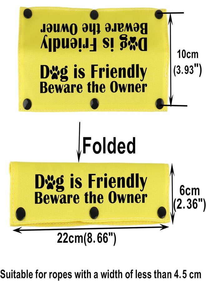 BLUPARK Funny Dog Leash Sleeve Dog is Friendly Beware The Owner Dog Leash Wrap Sleeve Alert Tag Pet Birthday Gift (Beware The Owner-YE Sleeve) - Image 2