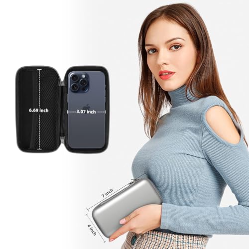 iMangoo Shockproof Travel Essentials Organizer Charger Case, Space-Optimized Small Zipper Electronics Accessories Pouch Tech Cord Cable Power Bank Storage for Women Men, 6.5x3.2x1 In (Silver) - Image 3