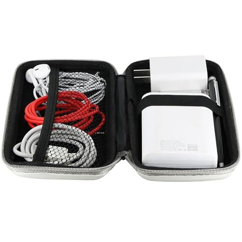 iMangoo Shockproof Travel Essentials Organizer Charger Case, Space-Optimized Small Zipper Electronics Accessories Pouch Tech Cord Cable Power Bank Storage for Women Men, 6.5x3.2x1 In (Silver) - Image 5