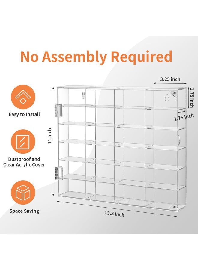 HEKORE 1/64 Clear Acylic Display Case for Hot Wheels Wall Mount Display & Desktop Display, Dustproof Toy Car Storage, Freestanding Storage with 6 Levels 24 Slots - Image 5