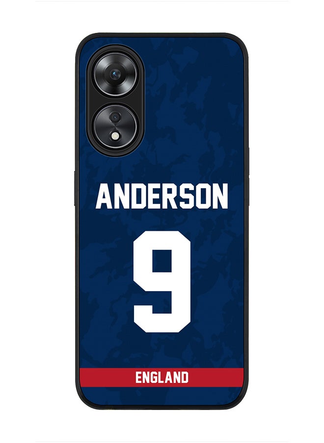 Stylizedd - Cover for Oppo A78 5G / Oppo A58 5G Case , Rugged Black Slim fit Protective Phone Cases - Player Name - James Anderson, Jersey Number- 9 - Image 1