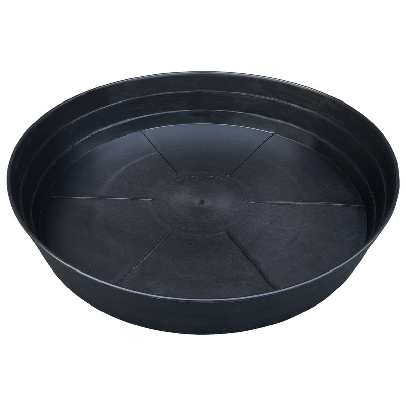 LWALRS 25 Inch Extra Large Planter Saucer, Extra-Deep 4.25 in Black Drip Trays for Flower Pot, Heavy Duty Drainage Tray Indoors No Holes, Plastic Plant Plate Water Catcher for Pots Base 19 20 21 22 in - Image 1